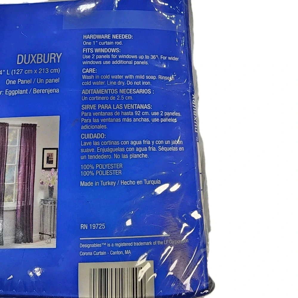 Designable Duxbury Curtain 50 In x 84 In Eggplant 1 Panel